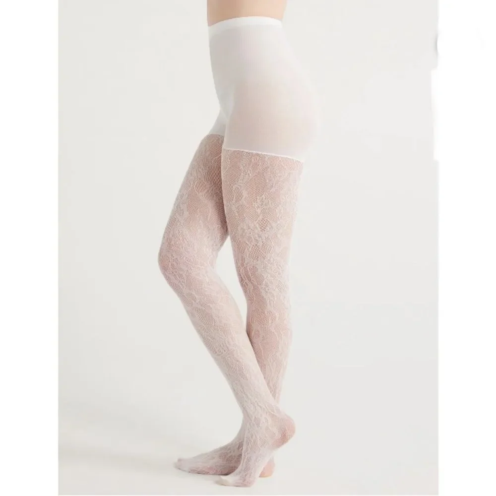 Lace and Opaque Tights Pantyhose 2, 2-Packs Size XXL